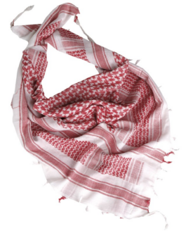 White-Red Shemaghs Scarf Military Keffiyeh Arab HeadWrap